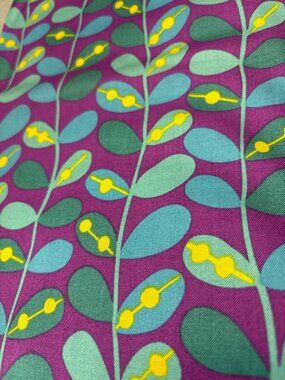 Kim Schaefer Andover Fabrics 22" x 44" Cotton Fabric Colorful Leaf Pattern